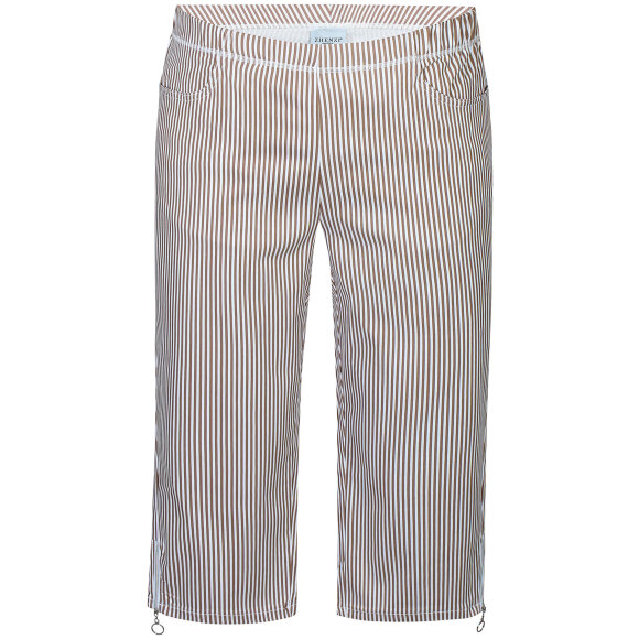 Zhenzi piratbuks - Brun/Stribet - Plus size bukser til kvinder - Zhenzi