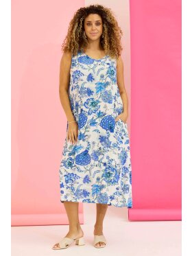 Zhenzi kjole - blå mix - Kjoler til plus size kvinder - Zhenzi