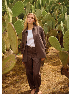 Wasabiconcept bukser - brun - Plus size bukser til kvinder - Wasabiconcept