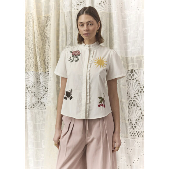 Love & Divine Skjorte - hvid/brodering - Skjorter til kvinder - love & divine