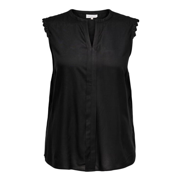 Only Carmakoma Top - sort - Overdele til Plus size - ONLY CarmaKoma