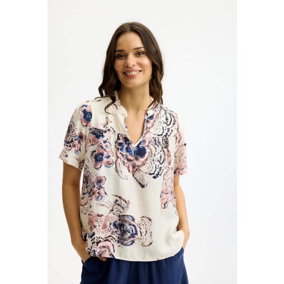 In front Bluse - rosa/blomster - Dame - Bluser - IN FRONT