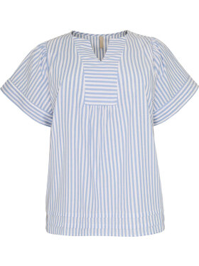 Cassiopeia bluse - lyseblå/stribet - Overdele til Plus size - CASSIOPEIA
