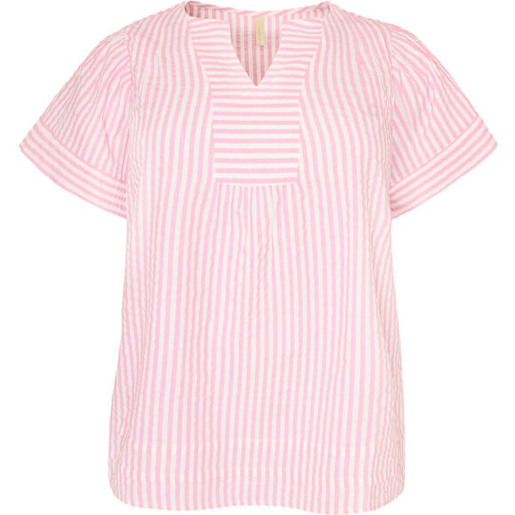 Cassiopeia bluse - pink/stribet - Overdele til Plus size - CASSIOPEIA