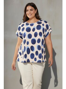 Cassiopeia bluse - blå mix - Overdele til Plus size - CASSIOPEIA