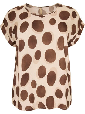 Cassiopeia bluse - brun mix - Overdele til Plus size - CASSIOPEIA