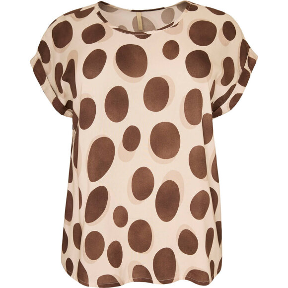 Cassiopeia bluse - brun mix - Overdele til Plus size - CASSIOPEIA