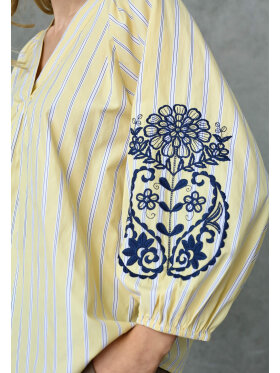 Love & Divine Bluse - gul/stribet - Dame - Bluser - love & divine