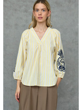 Love & Divine Bluse - gul/stribet - Dame - Bluser - love & divine