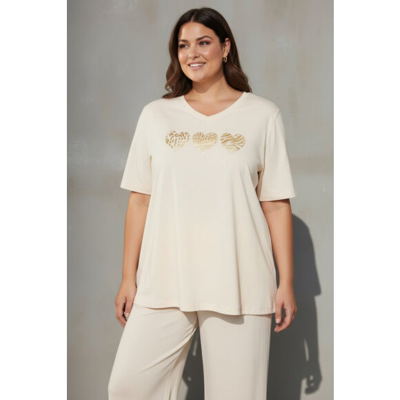 Cassiopeia T-shirt - off white  - Overdele til Plus size - CASSIOPEIA