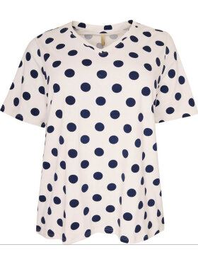 Cassiopeia t-shirt - marine/prikker - Overdele til Plus size - CASSIOPEIA