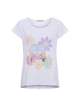 Marta T-shirt - Hvid - Flower Bus - Dame - T-shirts - MARTA