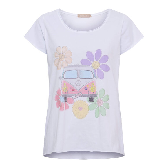 Marta T-shirt - Hvid - Flower Bus - Dame - T-shirts - MARTA