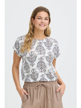 Fransa t-shirt - print/camel - Dame - Bluser - FRANSA