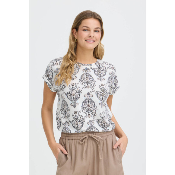 Fransa t-shirt - print/camel - Dame - Bluser - FRANSA