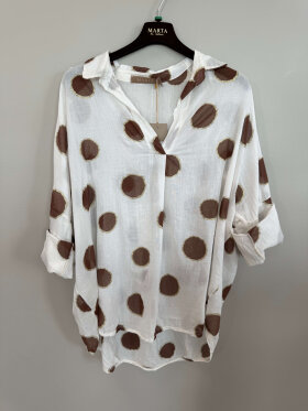 Marta bluse - hvid/prikker - Dame - Bluser - MARTA