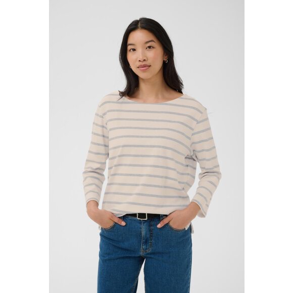 Part Two Bluse - off/grå stribet - Dame - Bluser - Part Two Part Two Bluse - off/grå stribet - Dame - Bluser - Part Two
