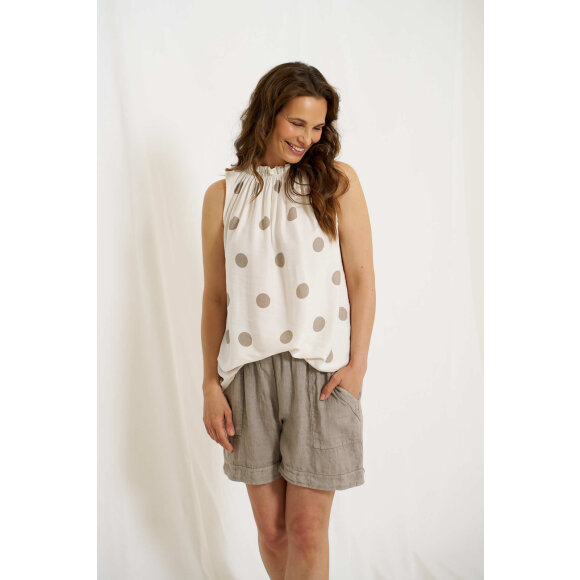 Marta Top - beige/dot - Toppe til dame - Sommertoppe mm. - MARTA