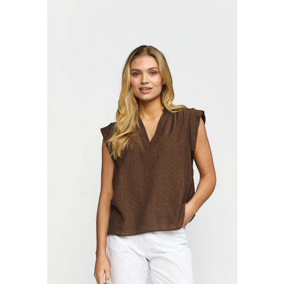 2-Biz bluse - brun/stribet - Dame - Bluser - 2-Biz 2-Biz bluse - brun/stribet - Dame - Bluser - 2-Biz