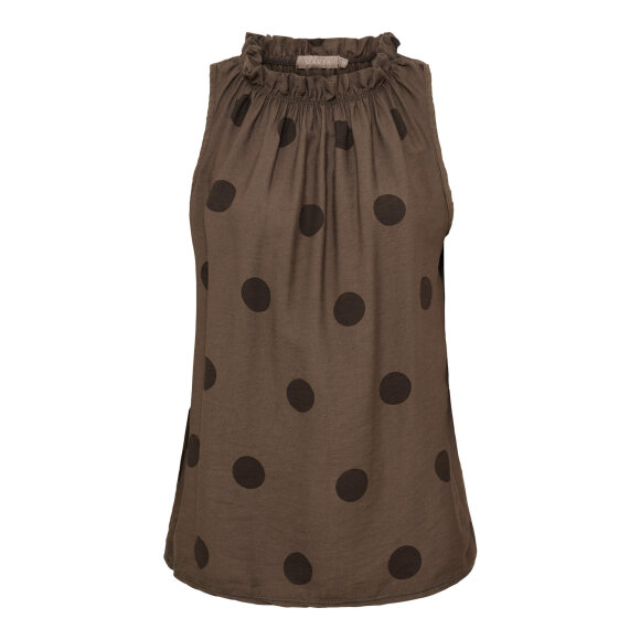 Marta Top - brun/dot - Toppe til dame - Sommertoppe mm. - MARTA