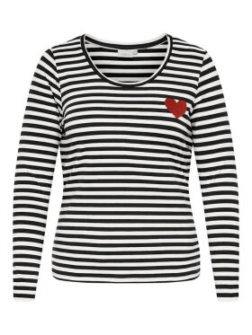 Only Carmakoma Bluse - sort/hvid stribet - Overdele til Plus size - ONLY CarmaKoma