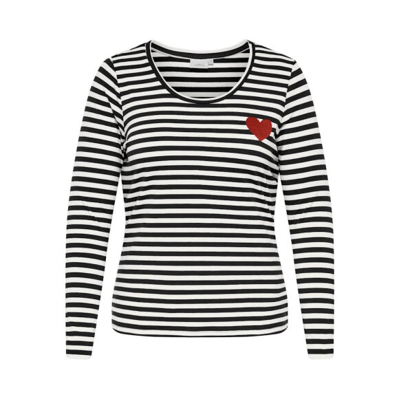 Only Carmakoma Bluse - sort/hvid stribet - Overdele til Plus size - ONLY CarmaKoma