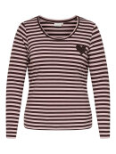 Only Carmakoma Bluse - brun/rosa stribet  - Overdele til Plus size - ONLY CarmaKoma