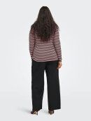 Only Carmakoma Bluse - brun/rosa stribet  - Overdele til Plus size - ONLY CarmaKoma