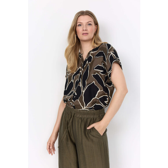Wasabiconcept bluse - army/sort - Overdele til Plus size - Wasabiconcept