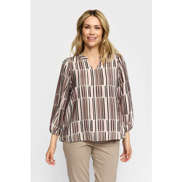 2-biz bluse - rosa/stribet - Dame - Bluser - IN FRONT 2-biz bluse - rosa/stribet - Dame - Bluser - IN FRONT