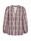 2-biz bluse - rosa/stribet - Dame - Bluser - IN FRONT 2-biz bluse - rosa/stribet - Dame - Bluser - IN FRONT