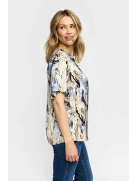 2-biz bluse - blå mix - Dame - Bluser - IN FRONT