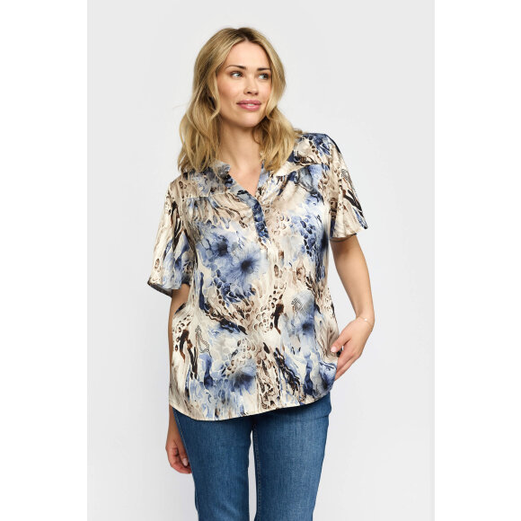 2-biz bluse - blå mix - Dame - Bluser - IN FRONT 2-biz bluse - blå mix - Dame - Bluser - IN FRONT