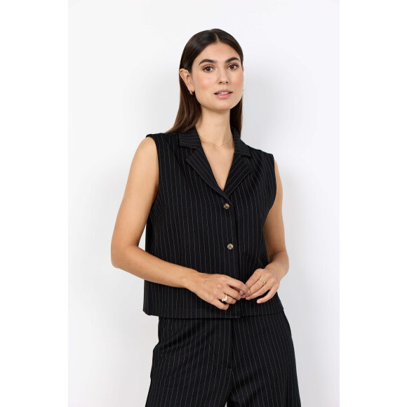 Soyaconcept vest - Sort/Nålestribet - Dame - Veste - Soyaconcept 