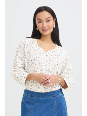 Fransa Bluse - blå mix/blomster - Dame - Bluser - FRANSA