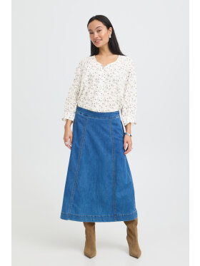 Fransa Bluse - blå mix/blomster - Dame - Bluser - FRANSA