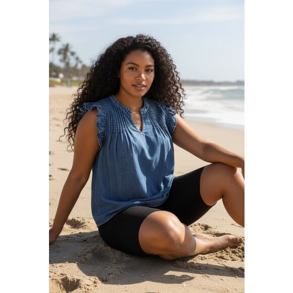 Cassiopeia top - denim - Overdele til Plus size - CASSIOPEIA