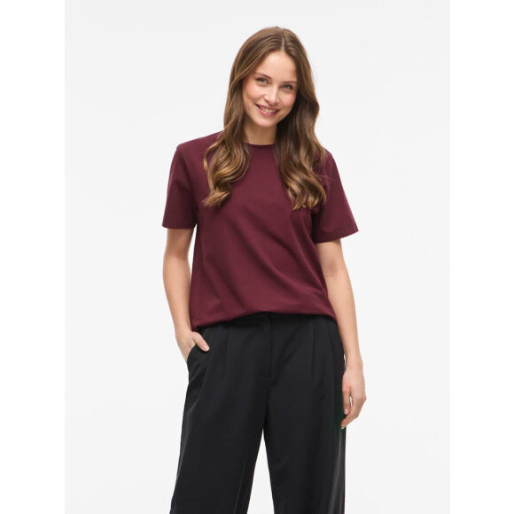 Vila T-Shirt - Bordeaux - Dame - T-shirts - VILA