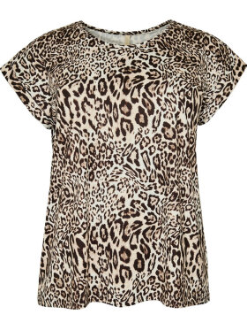 Cassiopeia bluse - brun leo - Overdele til Plus size - CASSIOPEIA