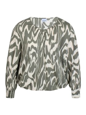 Zhenzi Bluse - grøn/off - Plus size overtøj til kvinder - Zhenzi Zhenzi Bluse - grøn/off - Plus size overtøj til kvinder - Zhenzi