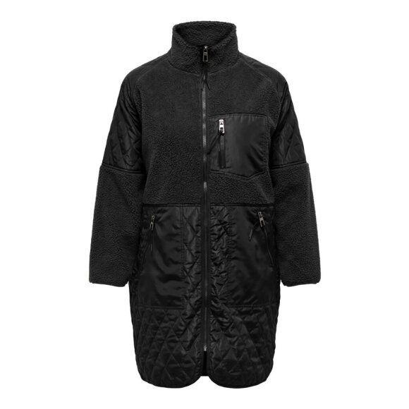 Only Carmakoma Fleece Jakke  - Plus size overtøj til kvinder - ONLY CarmaKoma