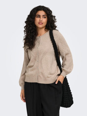 Only Carmakoma Cardigan - sand - Overdele til Plus size - ONLY CarmaKoma