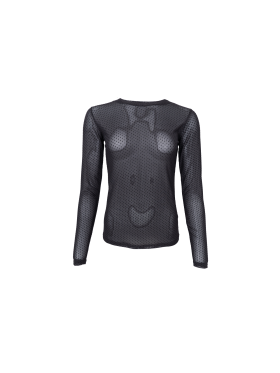 Black Colour Bluse Mesh - sort - Dame - Bluser - Black Colour