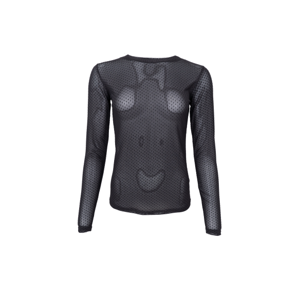 Black Colour Bluse Mesh - sort - Dame - Bluser - Black Colour