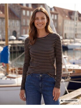 Prepair Langærmet T-shirt - Striber - Dame - T-shirts - PREPAIR