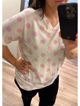 Cassiopeia t-shirt - rosa/prikker - Overdele til Plus size - CASSIOPEIA
