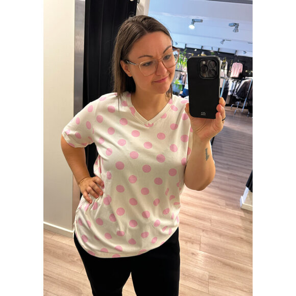Cassiopeia t-shirt - rosa/prikker - Overdele til Plus size - CASSIOPEIA