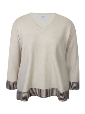 Zhenzi Strik - sand - Overdele til Plus size - Zhenzi