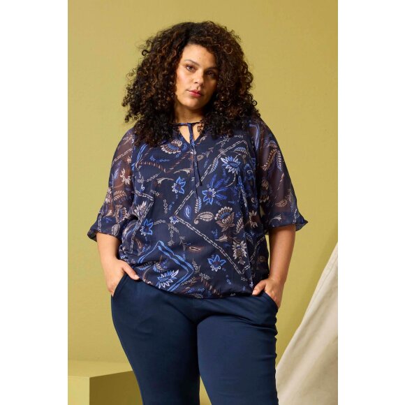 Zhenzi Bluse - blå - Overdele til Plus size - Zhenzi Zhenzi Bluse - blå - Overdele til Plus size - Zhenzi