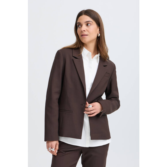 Pulz blazer - brun - Blazer til kvinder - PULZ Jeans